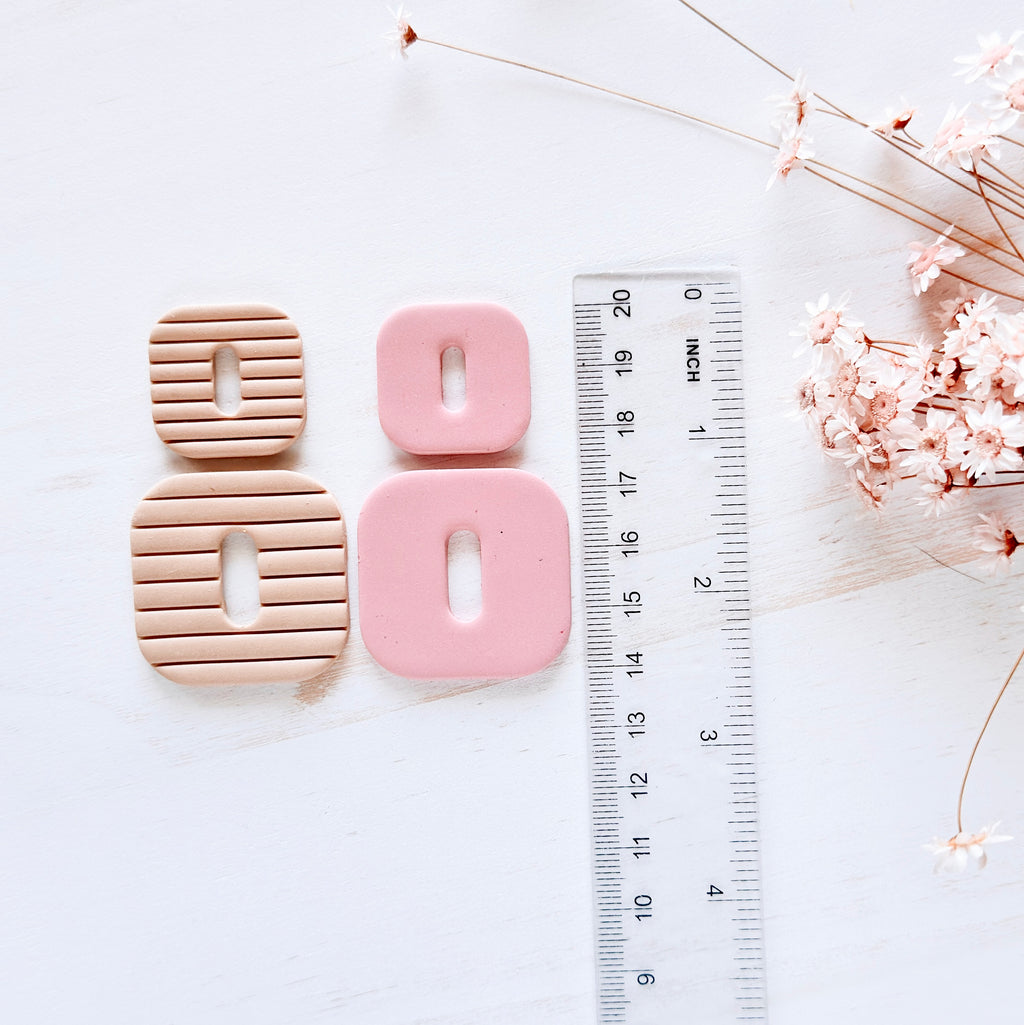 Polymer Clay Cutter, Rounded Square Shapes for Earrings, Modern Clay Cutter Tool for Jewelry Making, Soft Edge Design, T-06