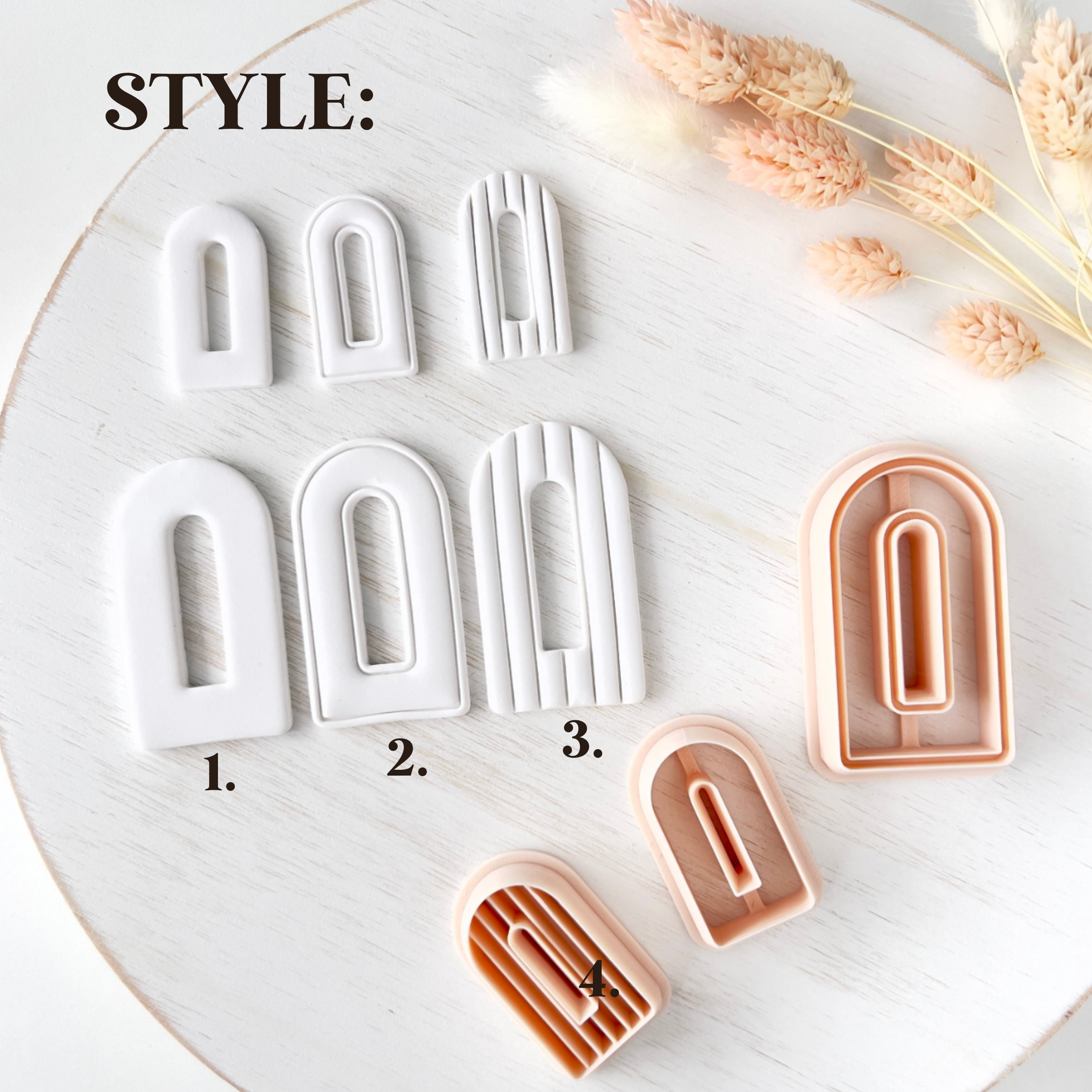 Polymer Clay Cutter, Arch Window Shapes for Earrings, Minimal Clay Cutter Tool for Jewelry Making, Layered Curve Design, T-05