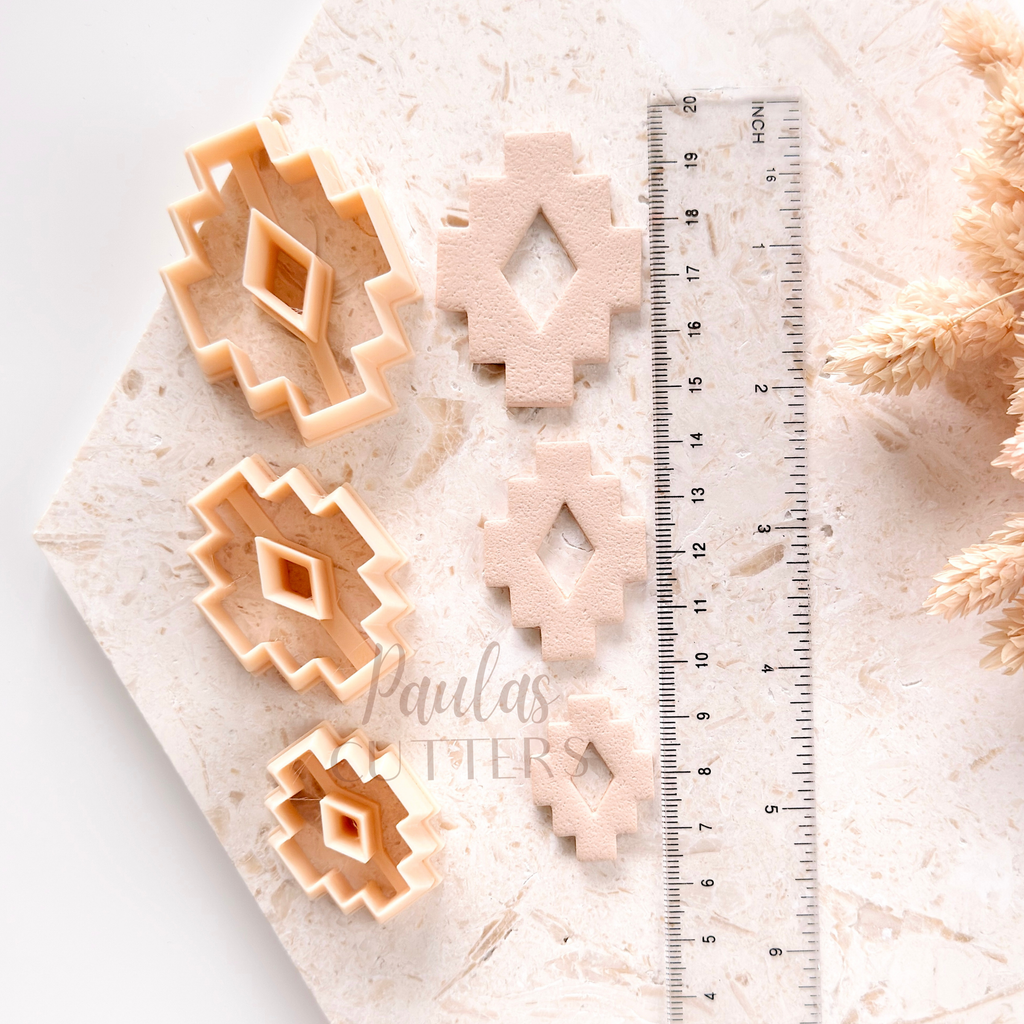 Polymer Clay Cutter, Geometric Shapes, Pixel Earring Cutter Tool, Clay Cutters for Jewelry Making, H-13