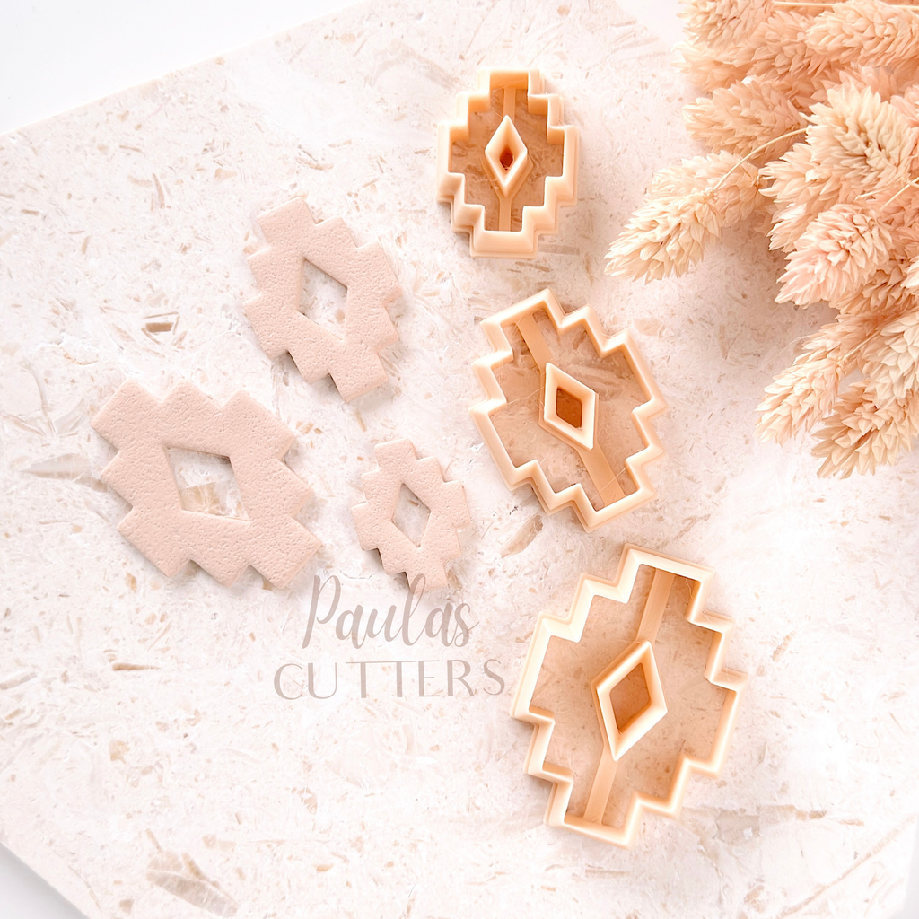 Polymer Clay Cutter, Geometric Shapes, Pixel Earring Cutter Tool, Clay Cutters for Jewelry Making, H-13