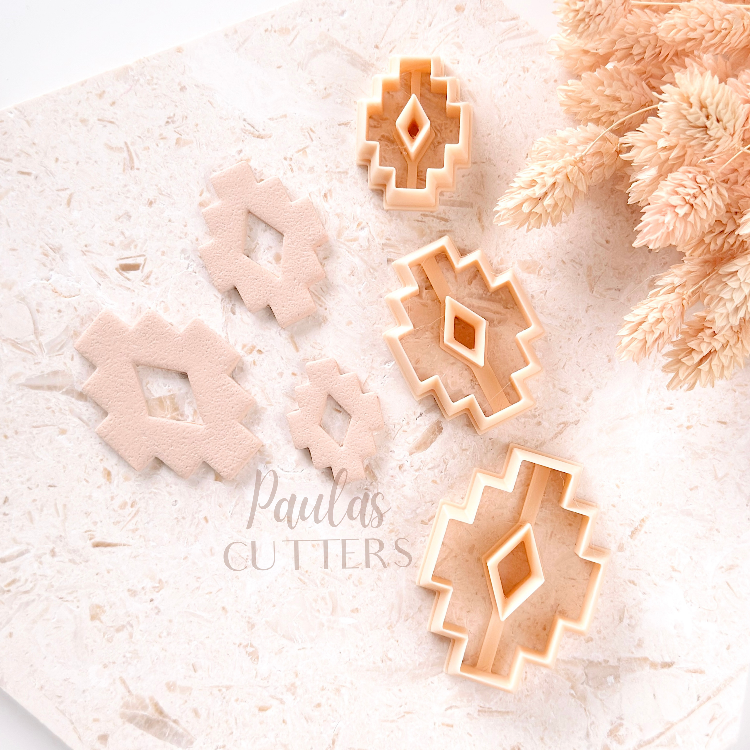 Polymer Clay Cutter, Geometric Shapes, Pixel Earring Cutter Tool, Clay Cutters for Jewelry Making, H-13