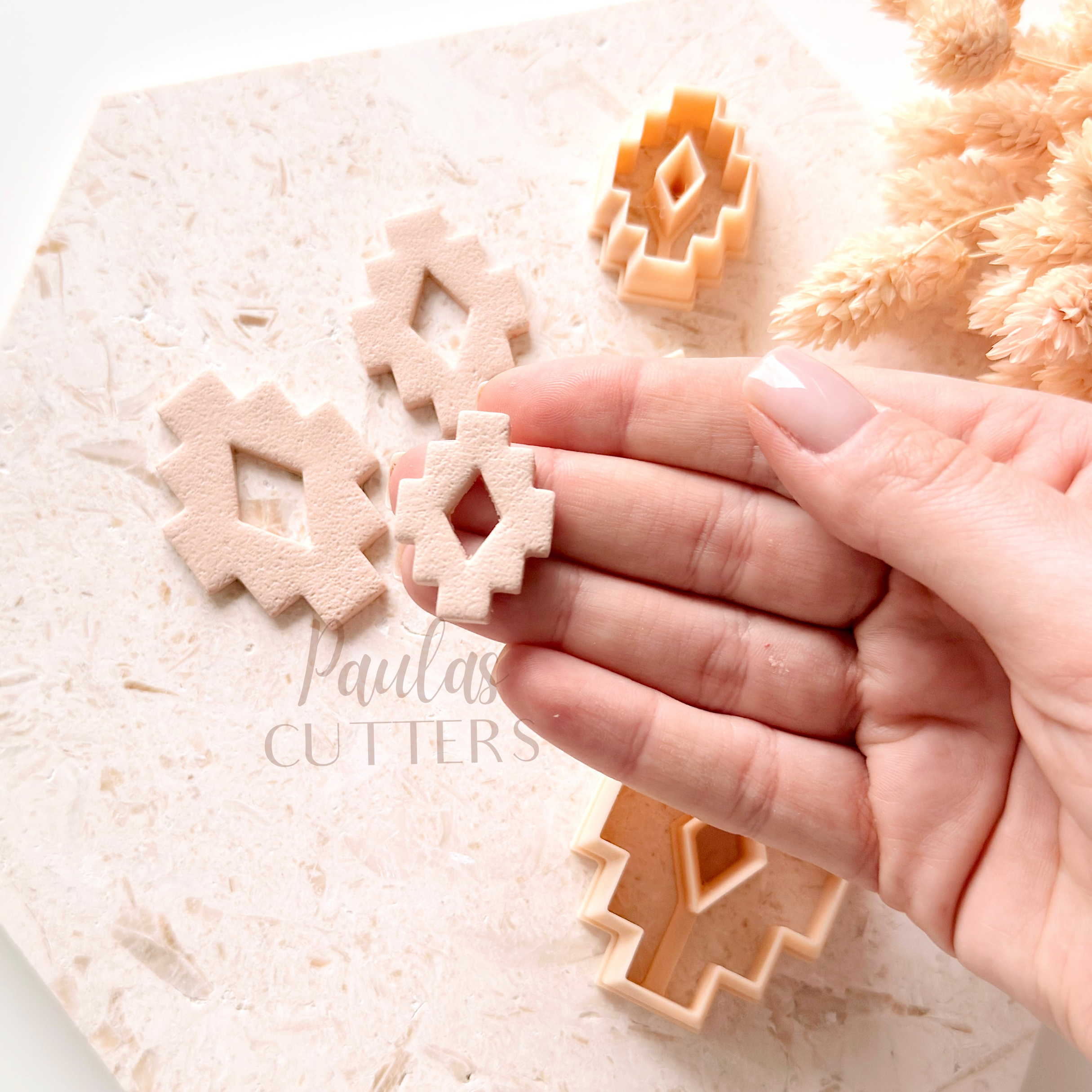 Polymer Clay Cutter, Geometric Shapes, Pixel Earring Cutter Tool, Clay Cutters for Jewelry Making, H-13