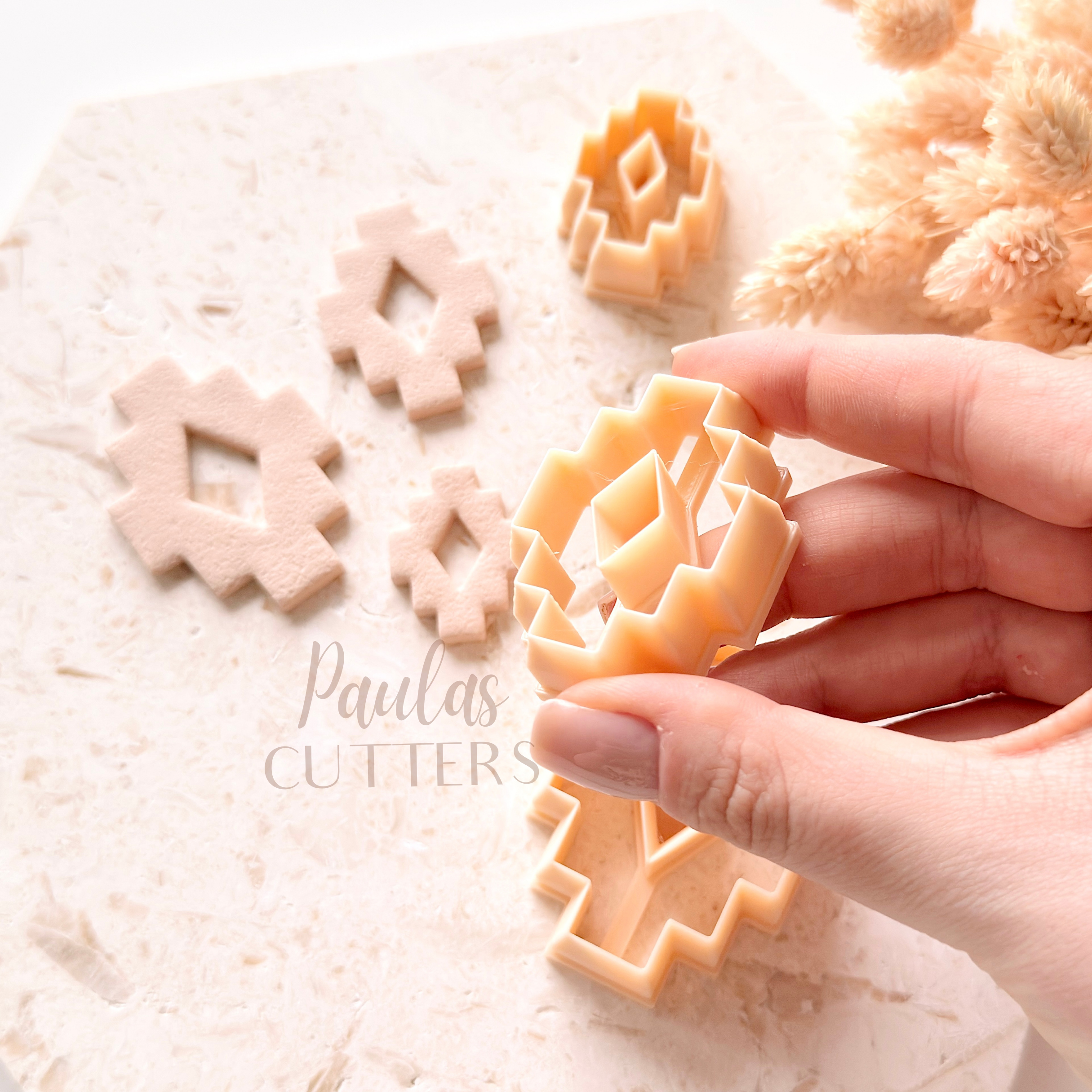Polymer Clay Cutter, Geometric Shapes, Pixel Earring Cutter Tool, Clay Cutters for Jewelry Making, H-13