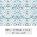 High quality water-soluble transfer paper applied on polymer clay, vibrant detailed pattern
