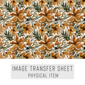 High quality water-soluble transfer paper applied on polymer clay, vibrant detailed pattern