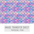 High quality water-soluble transfer paper applied on polymer clay, vibrant detailed pattern