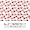 High quality water-soluble transfer paper applied on polymer clay, vibrant detailed pattern