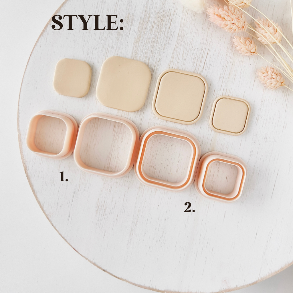 Polymer Clay Cutter, Rounded Square Shapes for Earrings, Modern Clay Cutter Tool for Jewelry Making, Soft Edge Design, T-06