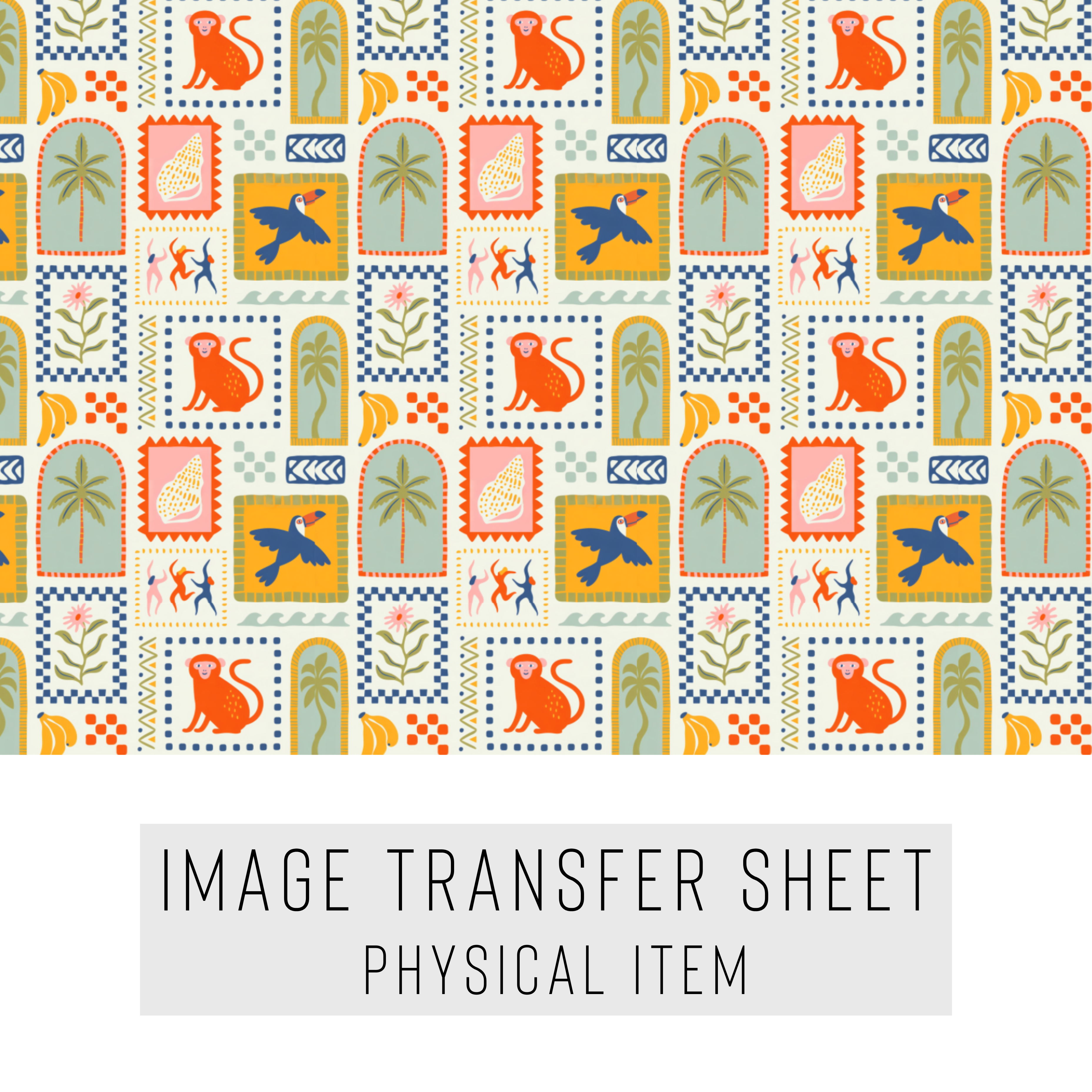 High quality water-soluble transfer paper applied on polymer clay, vibrant detailed pattern