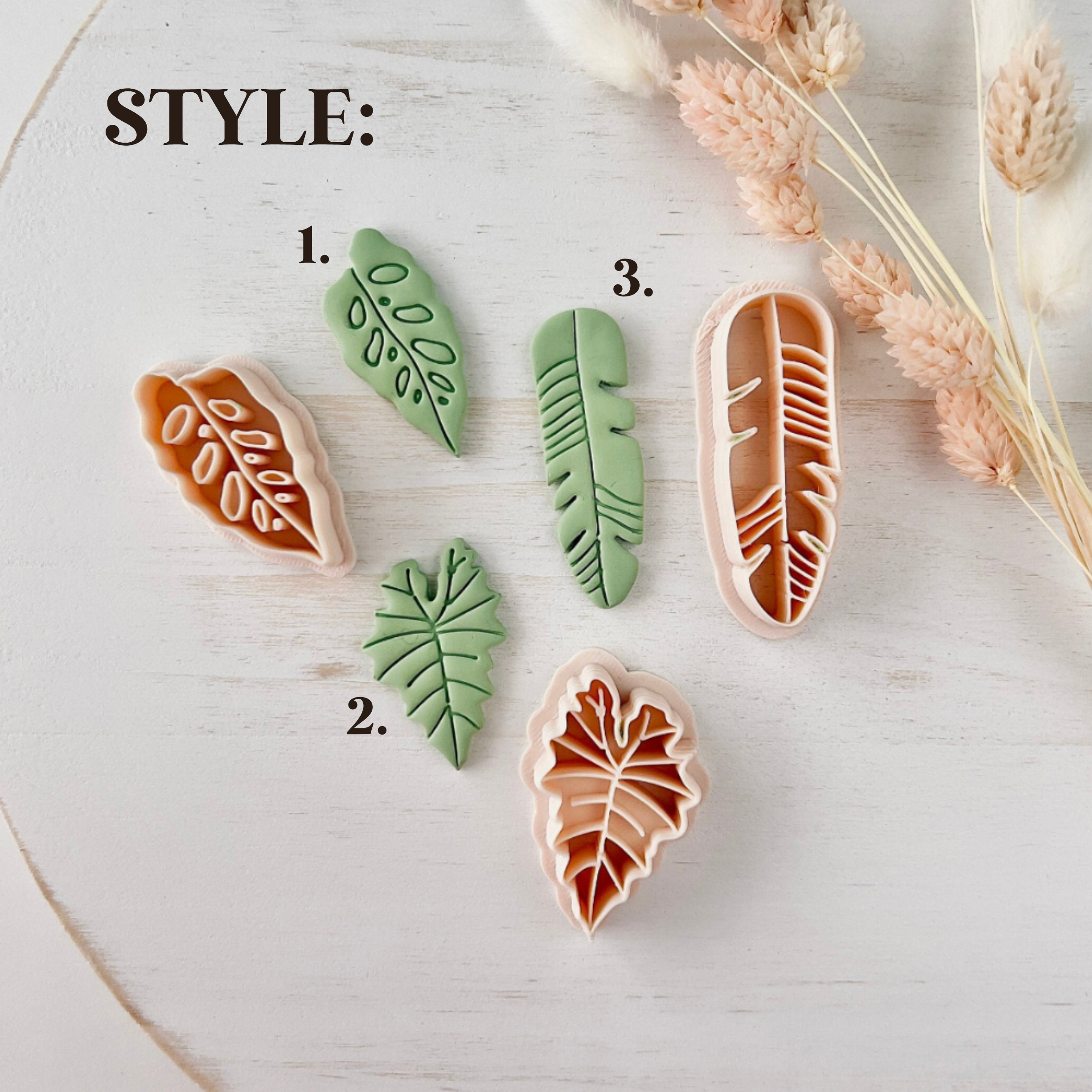 Polymer Clay Cutter, Leaf Shapes for Earrings, Botanical Clay Cutter Tool for Jewelry Making, Nature Inspired Design, S-25