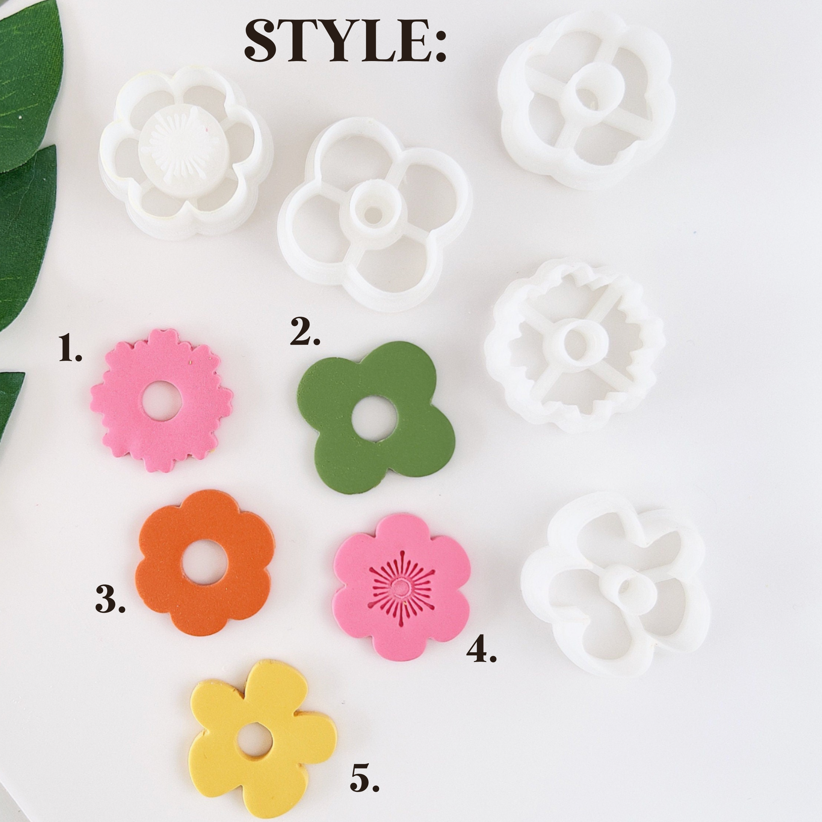 Polymer Clay Cutter, Flower Shapes Set, Simple Floral Earring Cutter Tool, Clay Cutter for Jewelry, E-23
