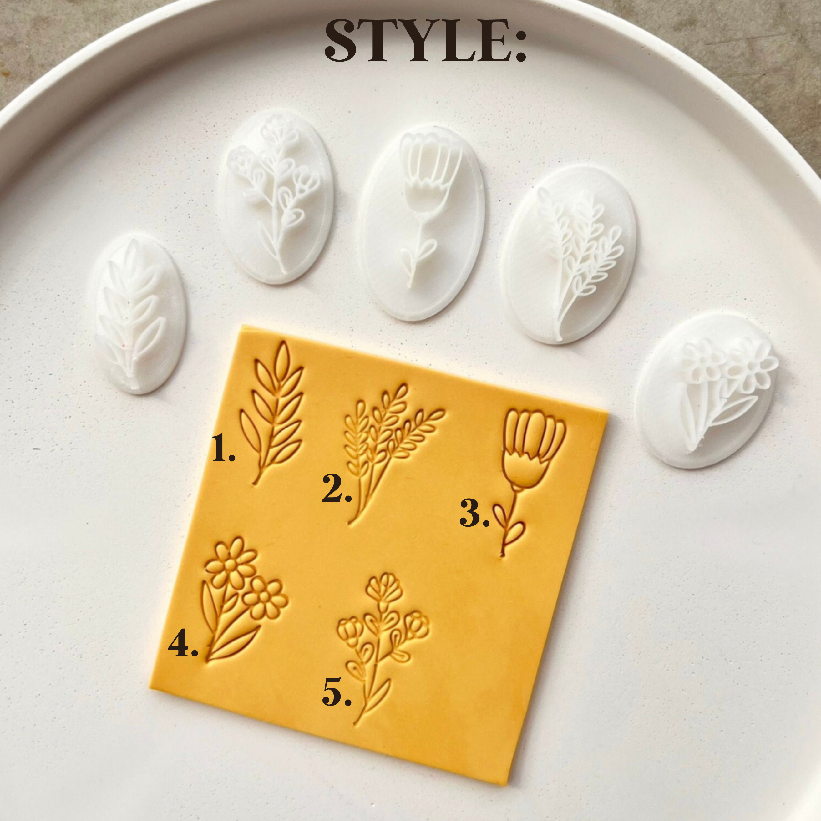 Polymer Clay Cutter, Botanical Stamp Tool, Floral Embossing Cutter Tool, Clay Tool for Jewelry Making, D-28