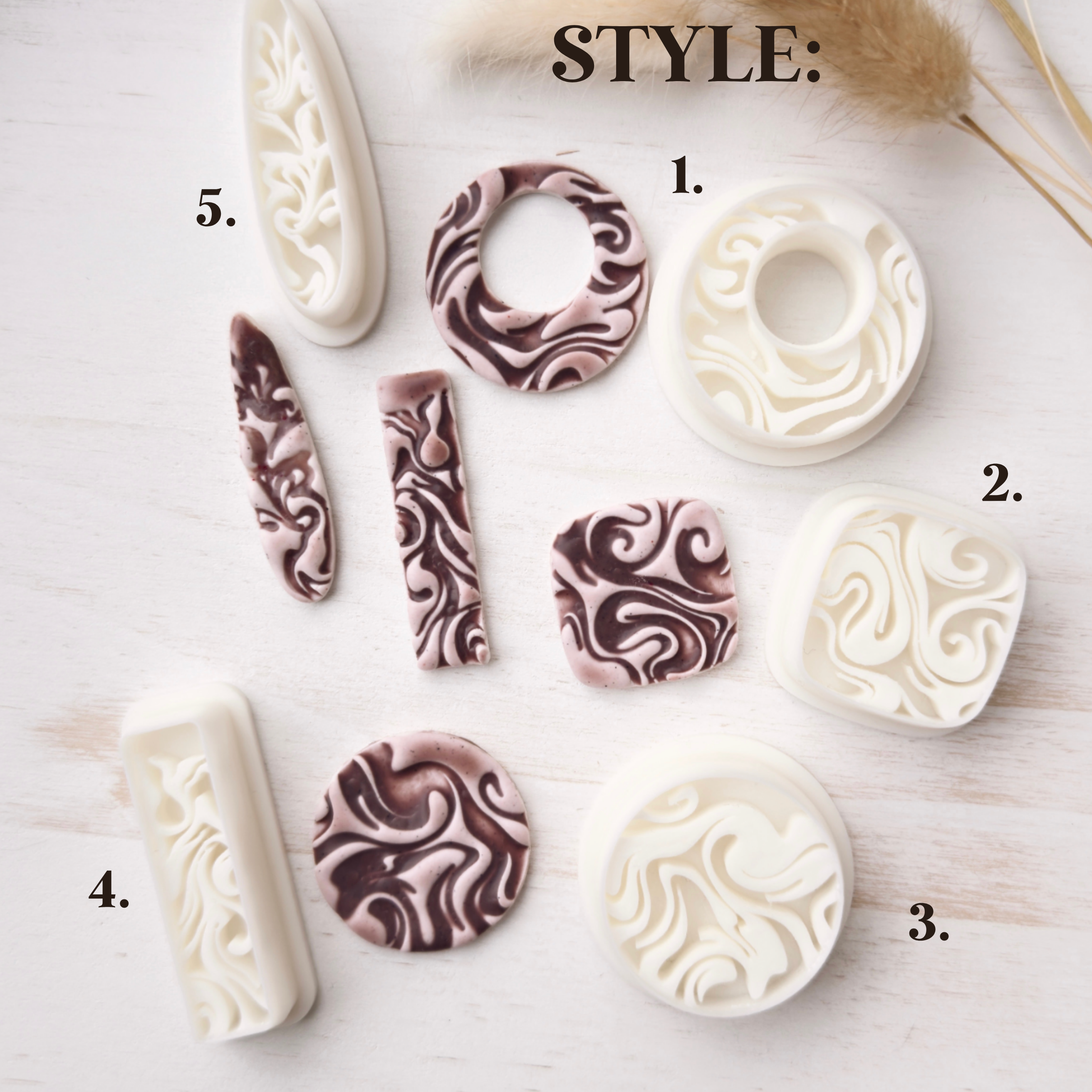 Emporte-pièce en pâte polymère – Forme de base – Outil de découpe pour boucles d'oreilles ZO-14