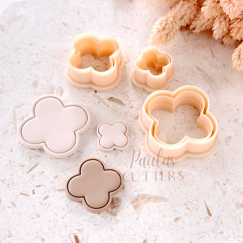 Polymer Clay Cutter, Clover Shapes, Simple Floral Earring Cutter Tool, Clay Cutter for Jewelry, E-08