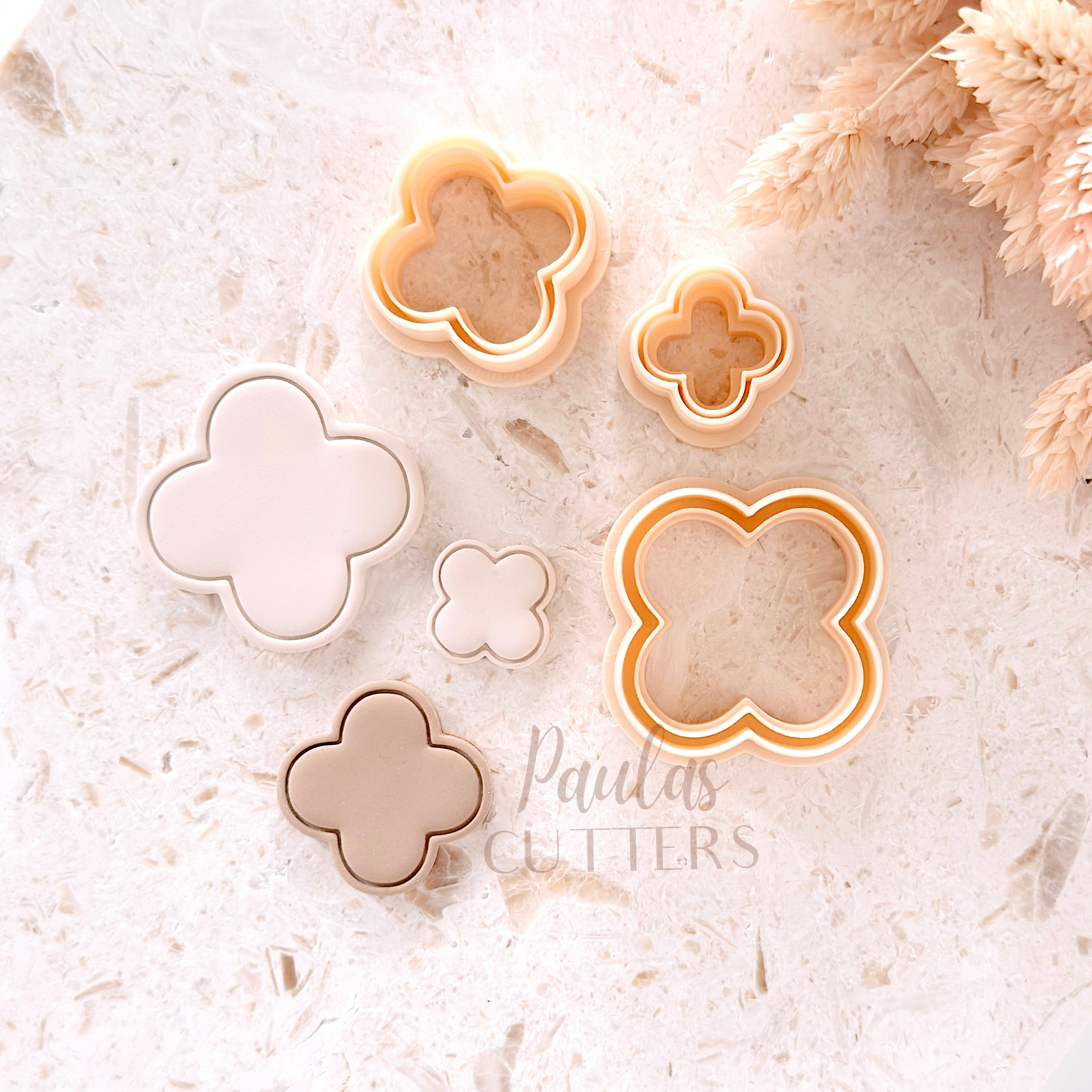 Polymer Clay Cutter, Clover Shapes, Simple Floral Earring Cutter Tool, Clay Cutter for Jewelry, E-08