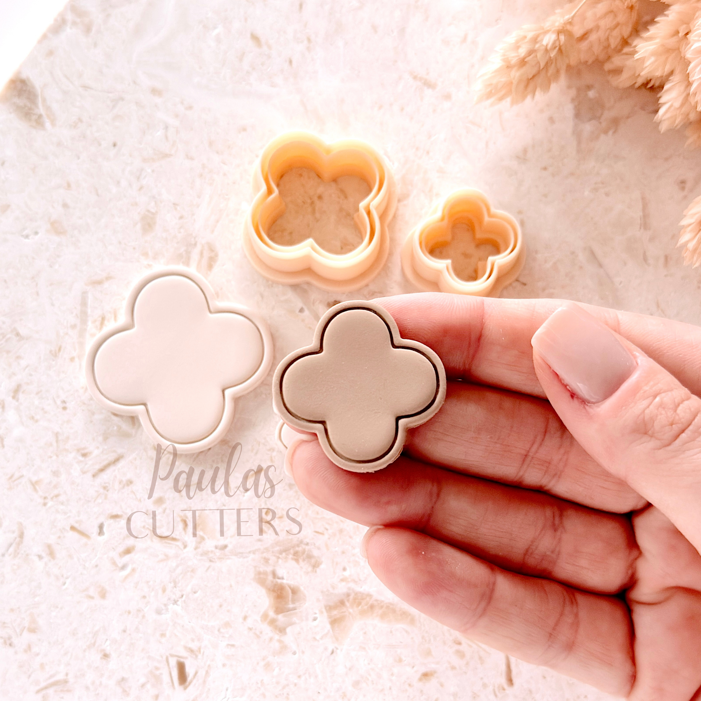 Polymer Clay Cutter, Clover Shapes, Simple Floral Earring Cutter Tool, Clay Cutter for Jewelry, E-08