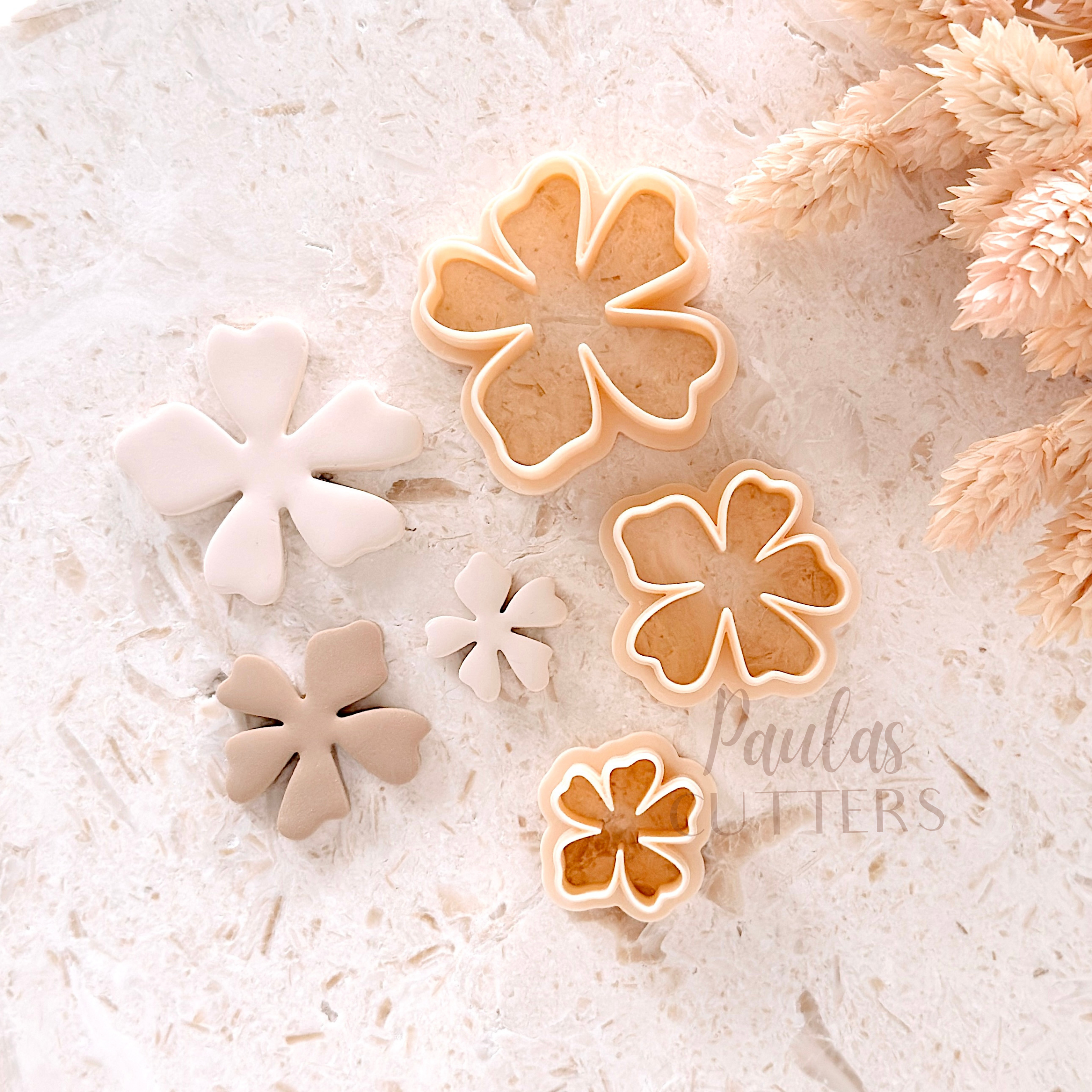Polymer Clay Cutter, Tiny Flower Shapes, Simple Floral Earring Cutter Tool, Clay Cutters for Jewelry, E-29