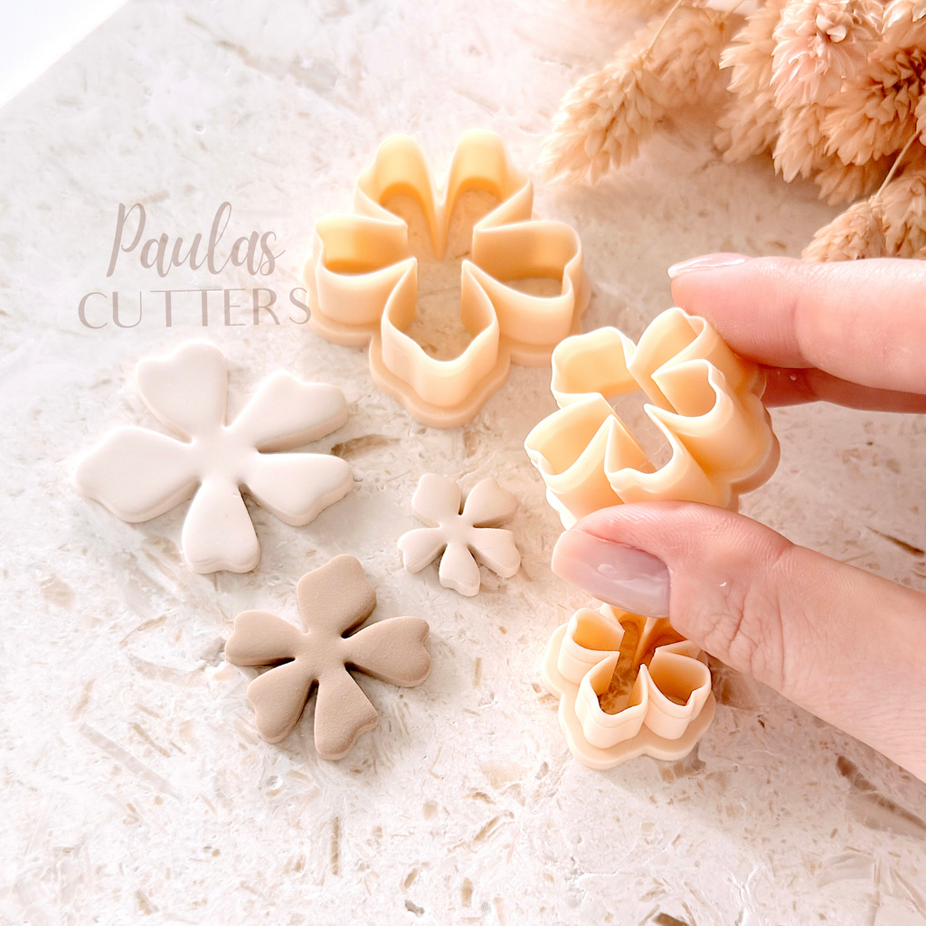Polymer Clay Cutter, Tiny Flower Shapes, Simple Floral Earring Cutter Tool, Clay Cutters for Jewelry, E-29