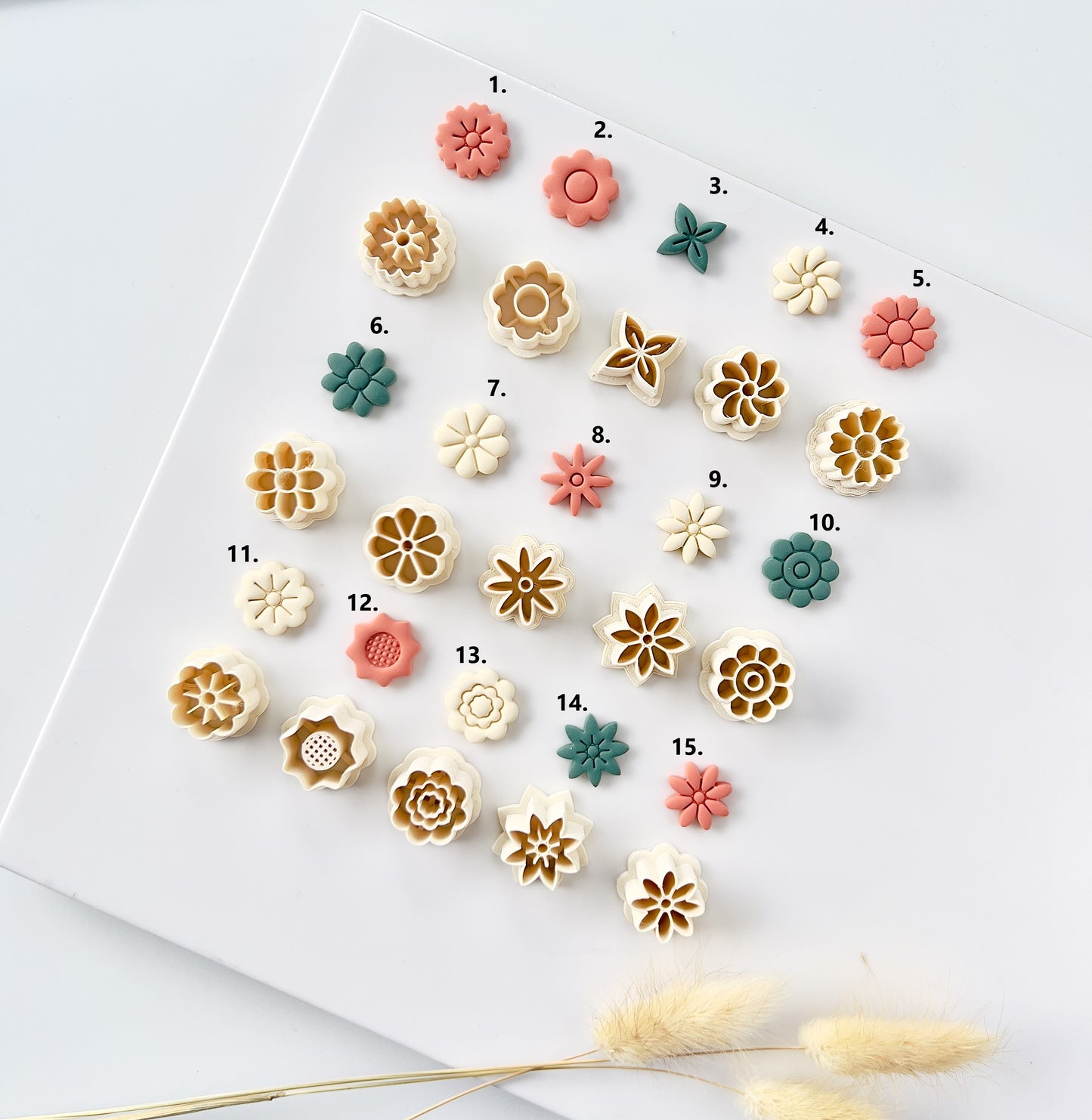 Floral clay earring cutters