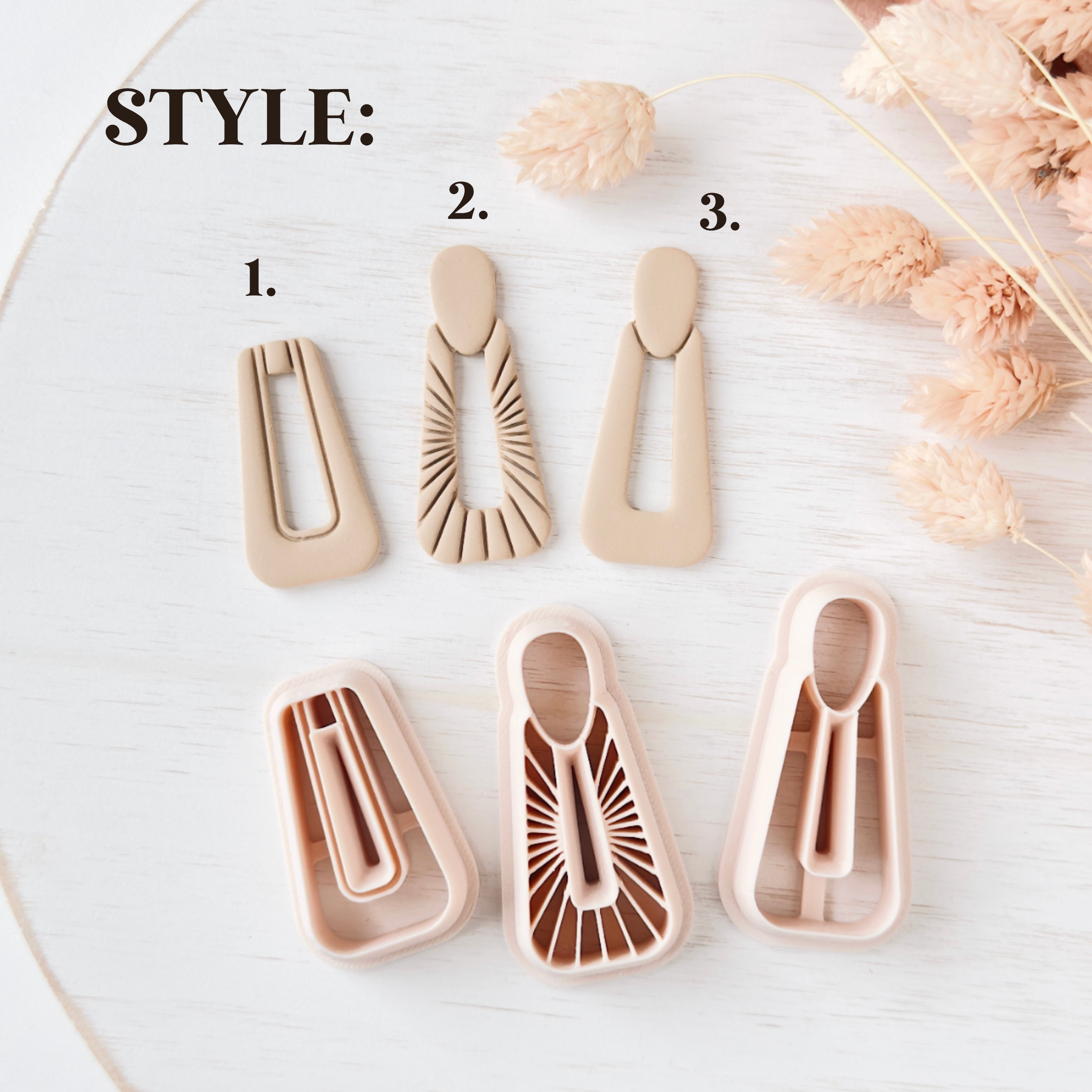 Polymer Clay Cutter Set, Long Drop Earrings Shapes, Clay Cutter Tool for Jewelry Making, Statement Design ZI-27