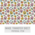 High quality water-soluble transfer paper applied on polymer clay, vibrant detailed pattern