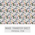 High quality water-soluble transfer paper applied on polymer clay, vibrant detailed pattern