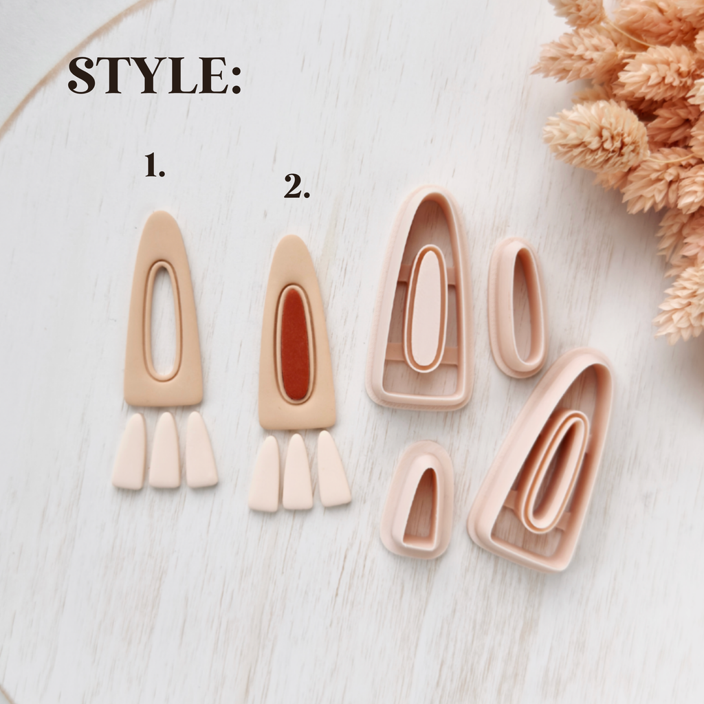 Polymer Clay Cutter Set, Long Minimal Earrings Shapes, Clay Cutter Tool for Jewelry Making, Modern Design ZJ-08 / ZJ-09