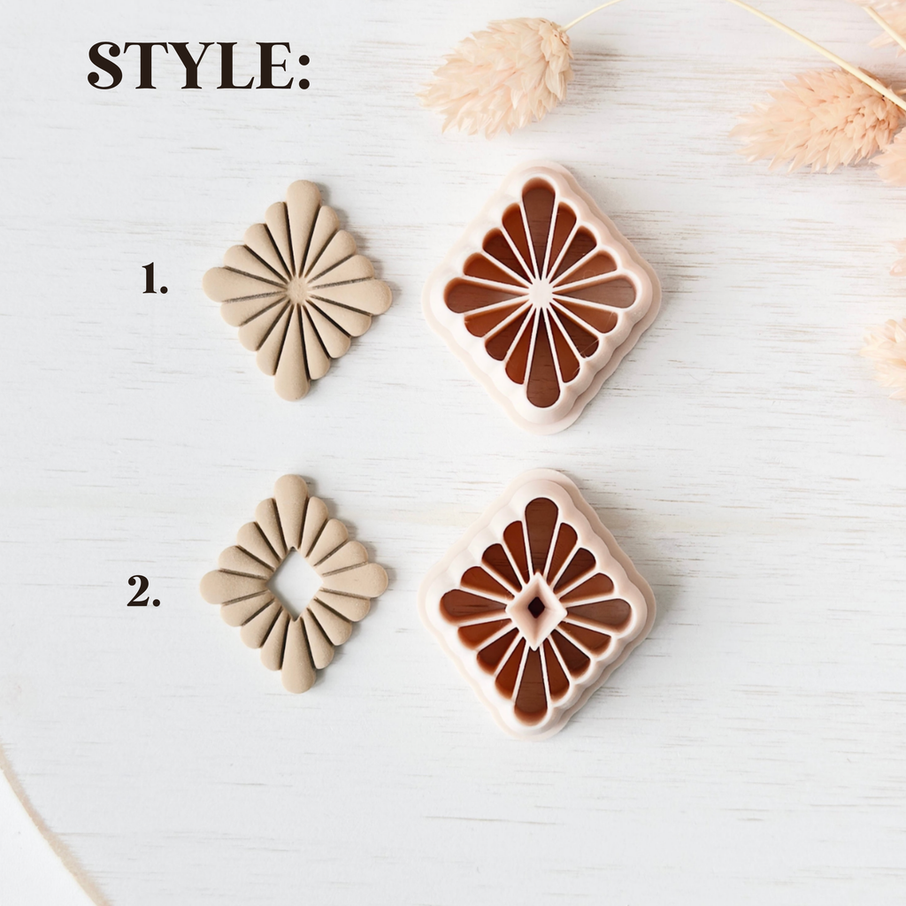 Polymer Clay Cutter Set, Geometric Flower Earrings Shapes, Clay Cutter Tool for Jewelry Making, Floral Design ZI-13