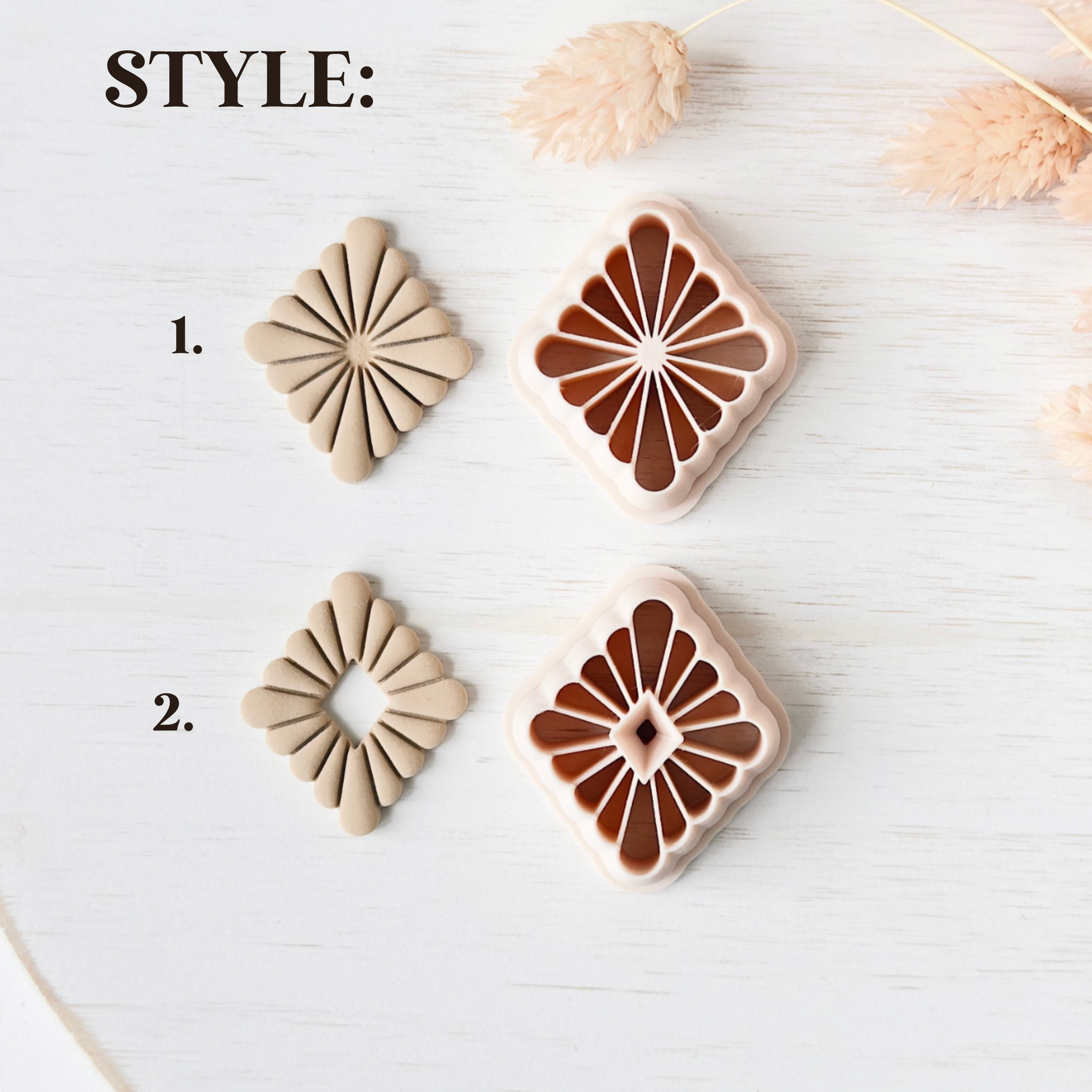 Polymer Clay Cutter Set, Geometric Flower Earrings Shapes, Clay Cutter Tool for Jewelry Making, Floral Design ZI-13