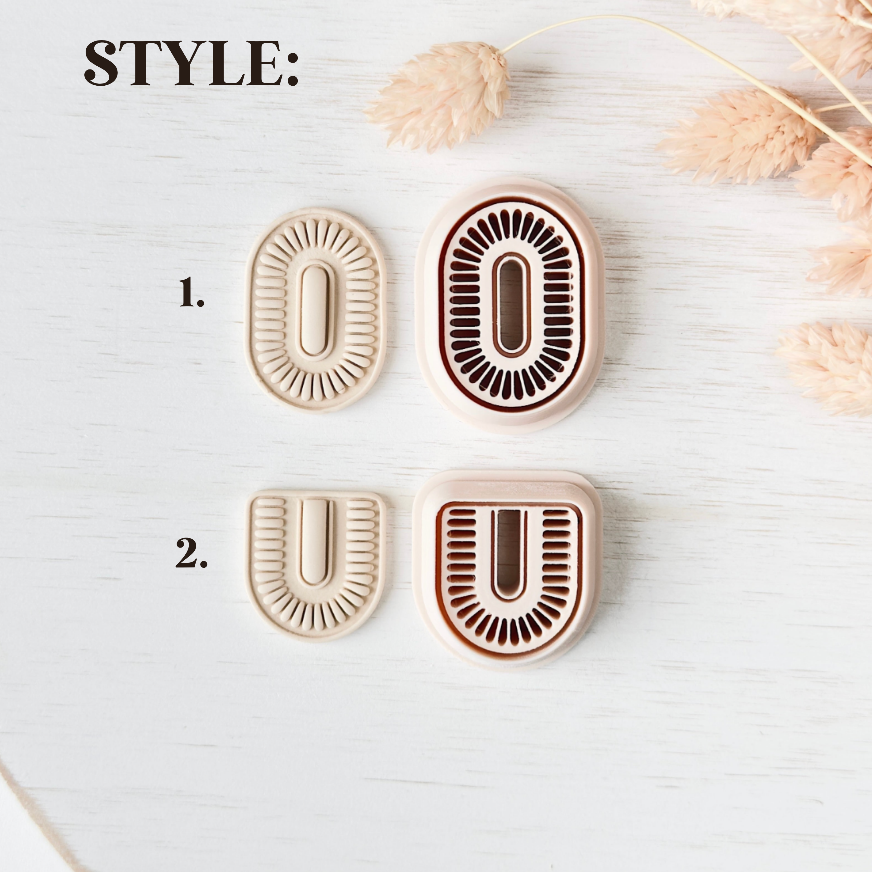 Polymer Clay Cutter Set, Textured U Shape Earrings Shapes, Clay Cutter Tool for Jewelry Making, Modern Design ZI-25
