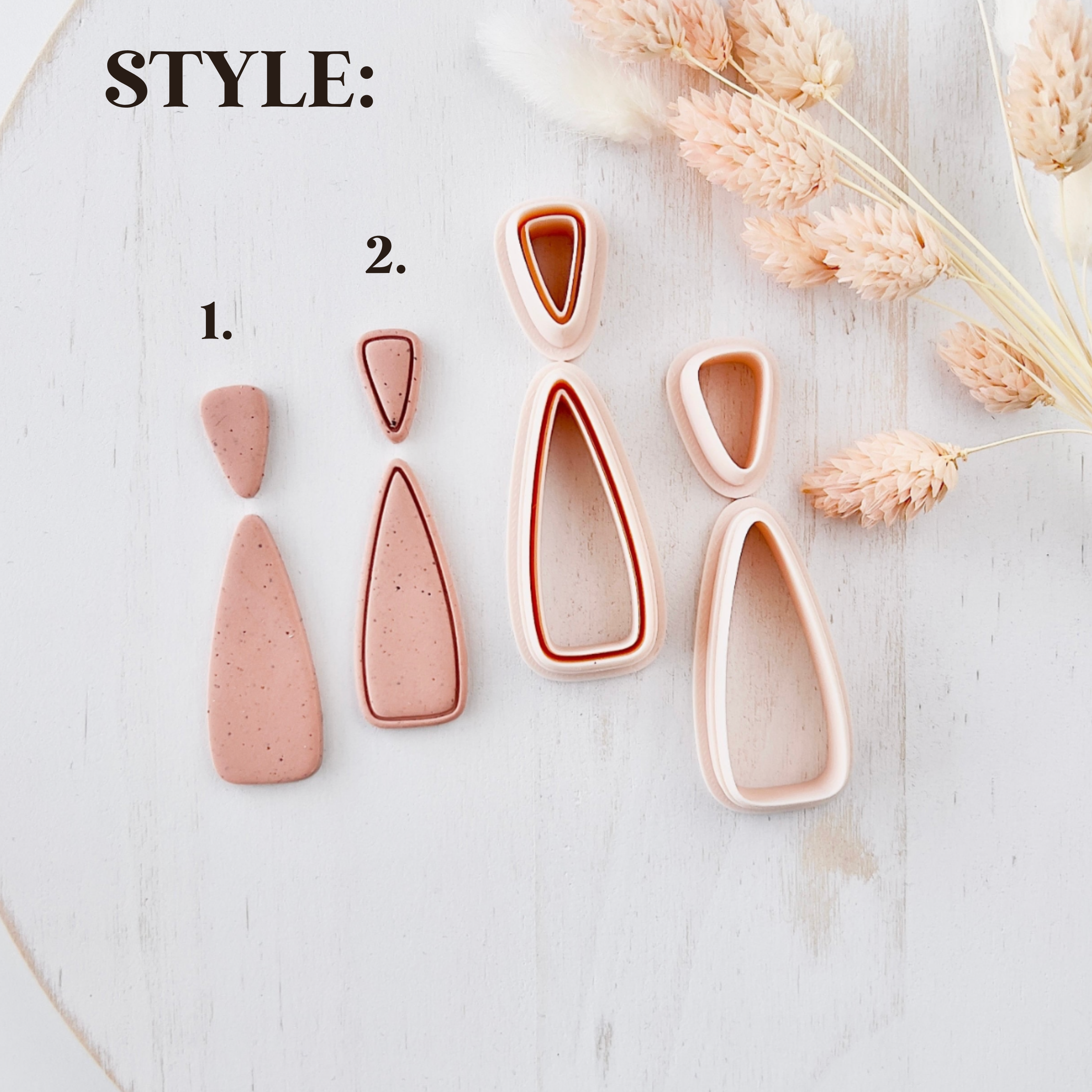 Polymer Clay Cutter, Long Teardrop Shapes for Earrings, Elegant Clay Cutter Tool for Jewelry Making, Slim Drop Design, T-02