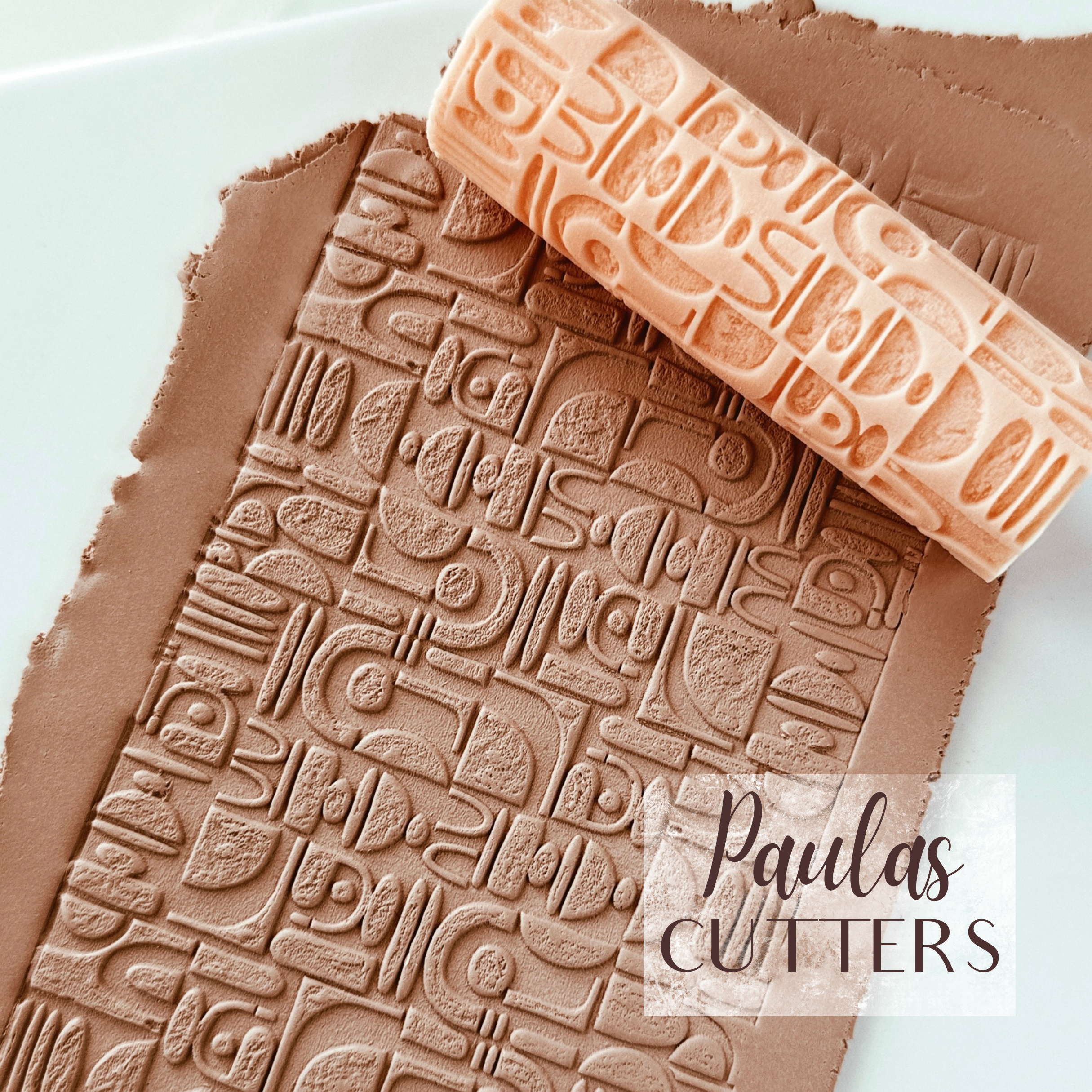 polymer clay texture roller abstract geometric pattern