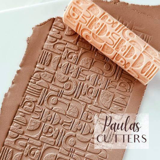 polymer clay texture roller abstract geometric pattern