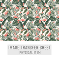 High quality water-soluble transfer paper applied on polymer clay, vibrant detailed pattern