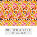 High quality water-soluble transfer paper applied on polymer clay, vibrant detailed pattern
