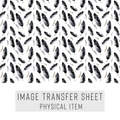 High quality water-soluble transfer paper applied on polymer clay, vibrant detailed pattern
