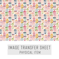 High quality water-soluble transfer paper applied on polymer clay, vibrant detailed pattern