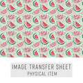 High quality water-soluble transfer paper applied on polymer clay, vibrant detailed pattern