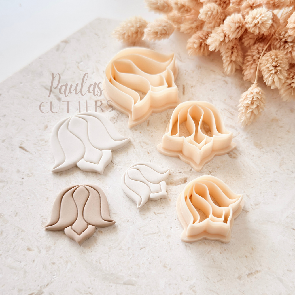 Polymer Clay Cutter, Tulip Shapes, Floral Earring Cutter Tool, Clay Cutters for Jewelry, B-28