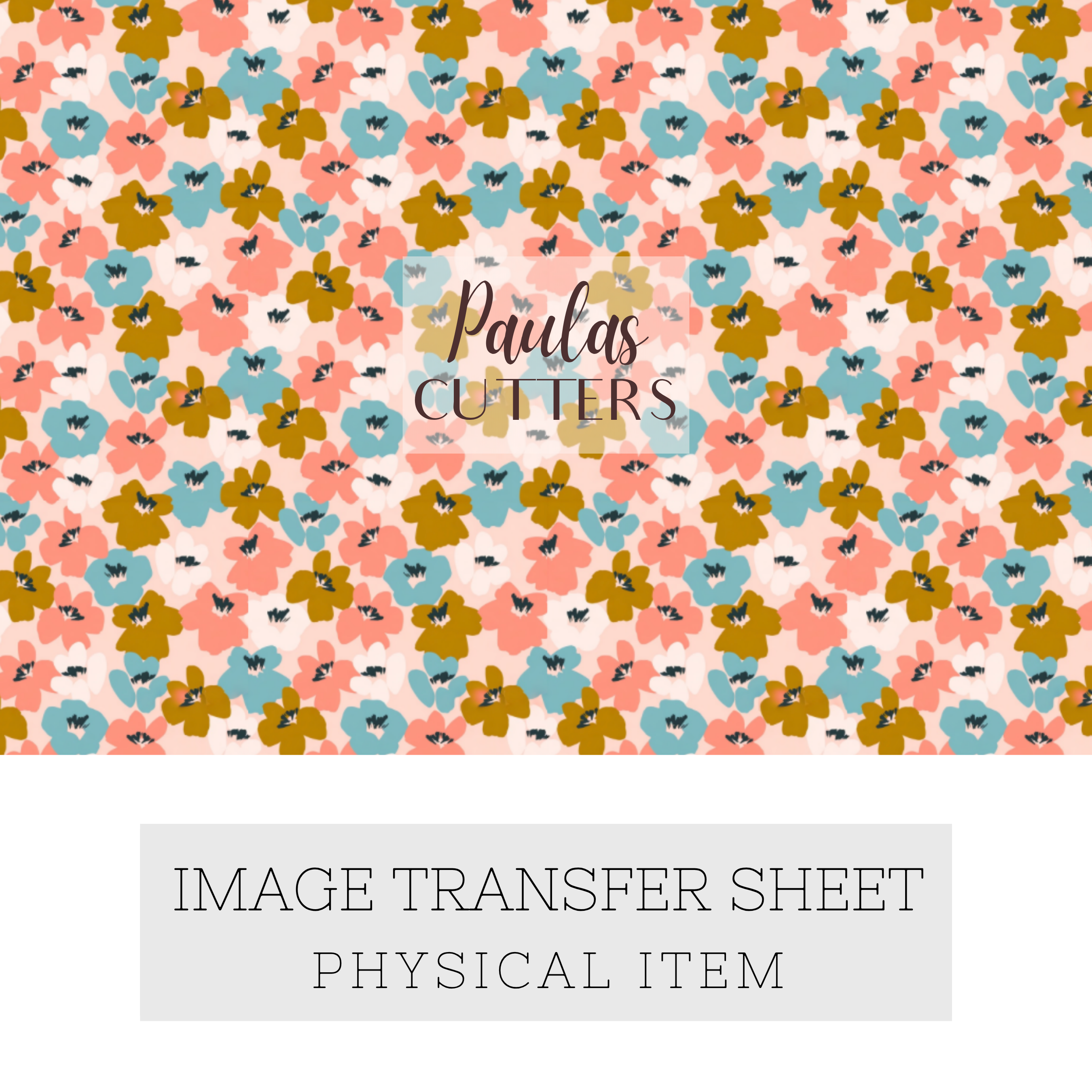 Polymer Clay Transfer Paper – Colorful Ditsy Floral Pattern for Clay Earrings & DIY Jewelry – TP-559
