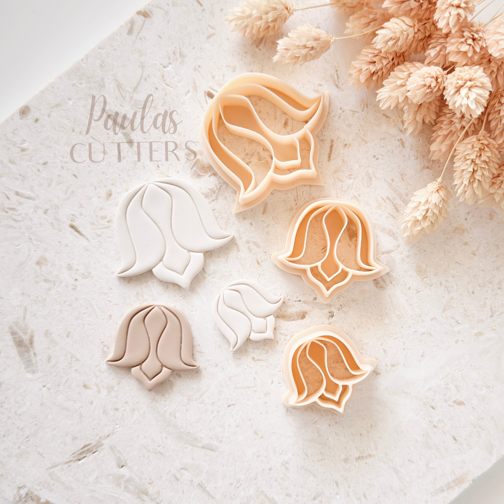 Polymer Clay Cutter, Tulip Flower Shape, Floral Earring Cutter Tool, Clay Cutter for Jewelry Making, A-07
