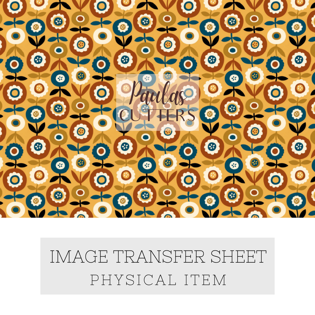 Polymer Clay Transfer Paper – Retro Geometric Floral Pattern for Clay Earrings & DIY Jewelry – TP-561