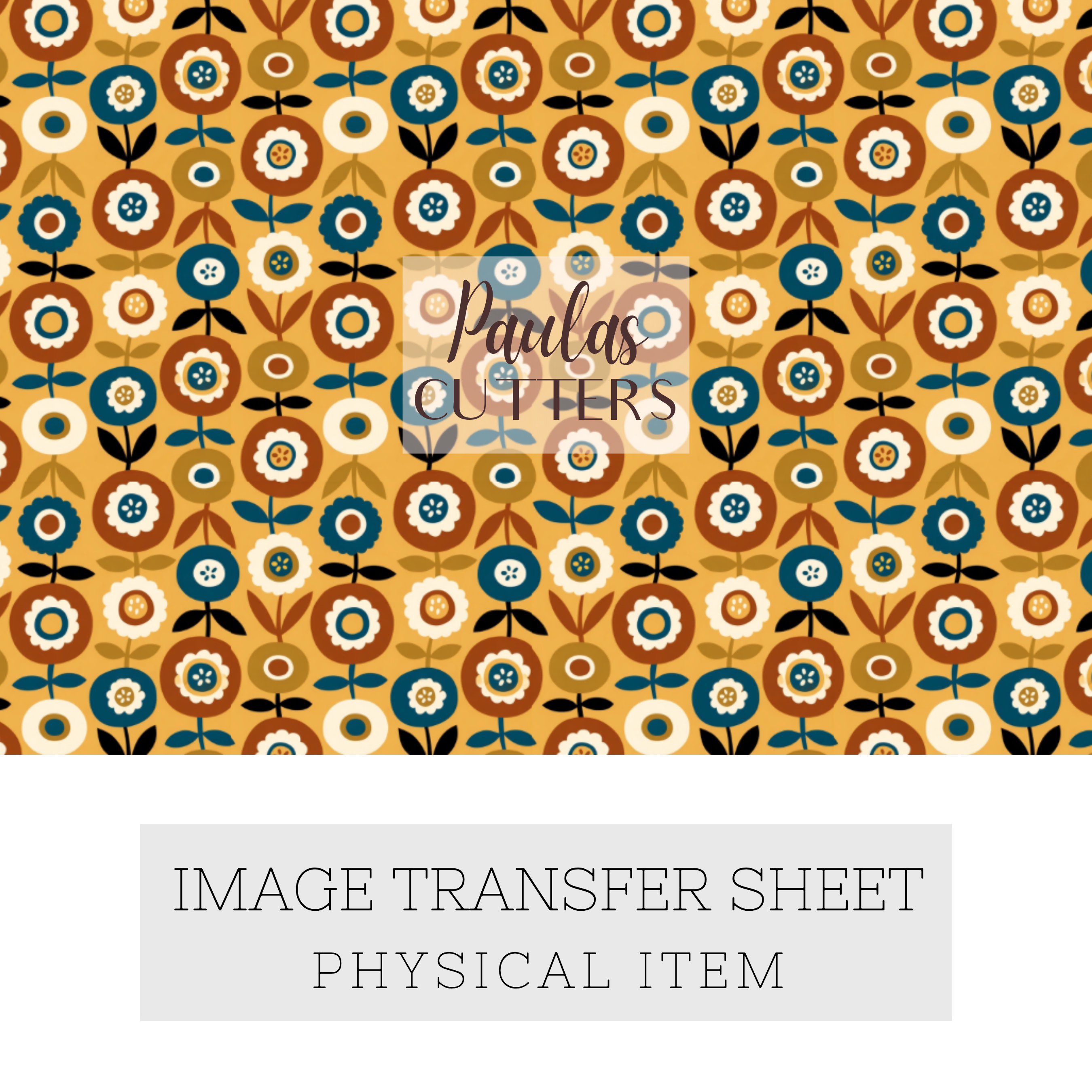 Polymer Clay Transfer Paper – Retro Geometric Floral Pattern for Clay Earrings & DIY Jewelry – TP-561