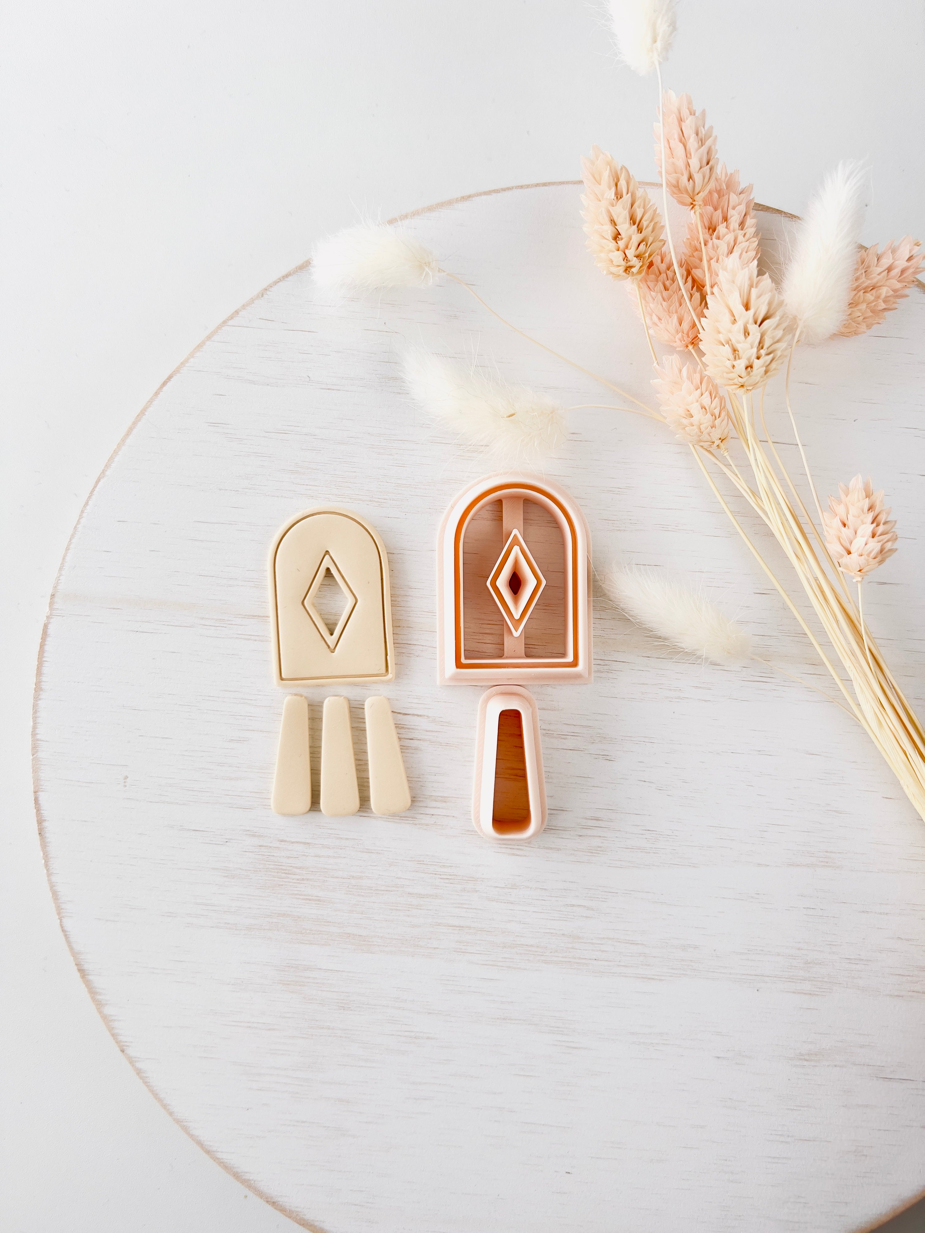 High quality polymer clay cutter creating clean sharp cuts for earrings and jewelry making