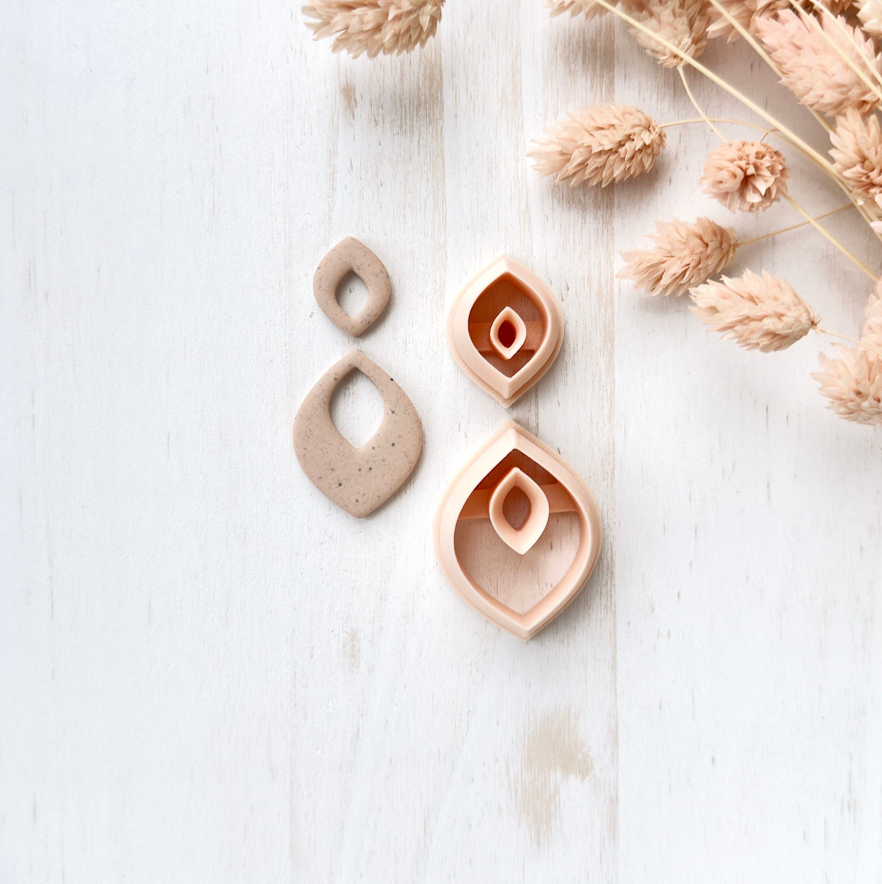 High quality polymer clay cutter creating clean sharp cuts for earrings and jewelry making