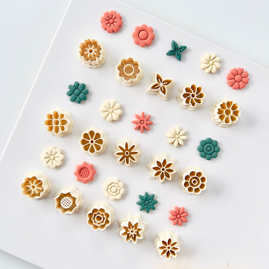 Floral clay earring cutters