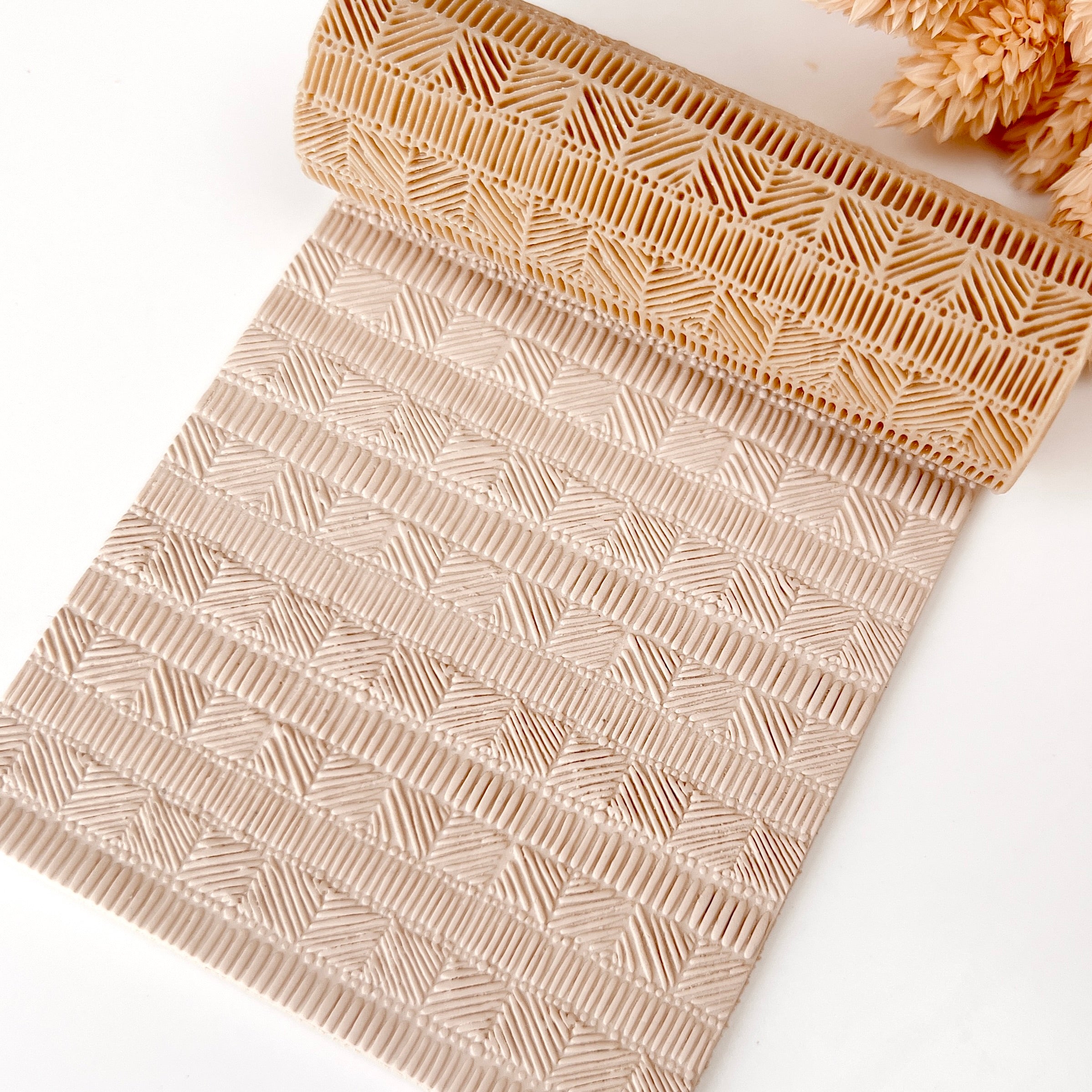 polymer clay texture roller abstract geometric pattern