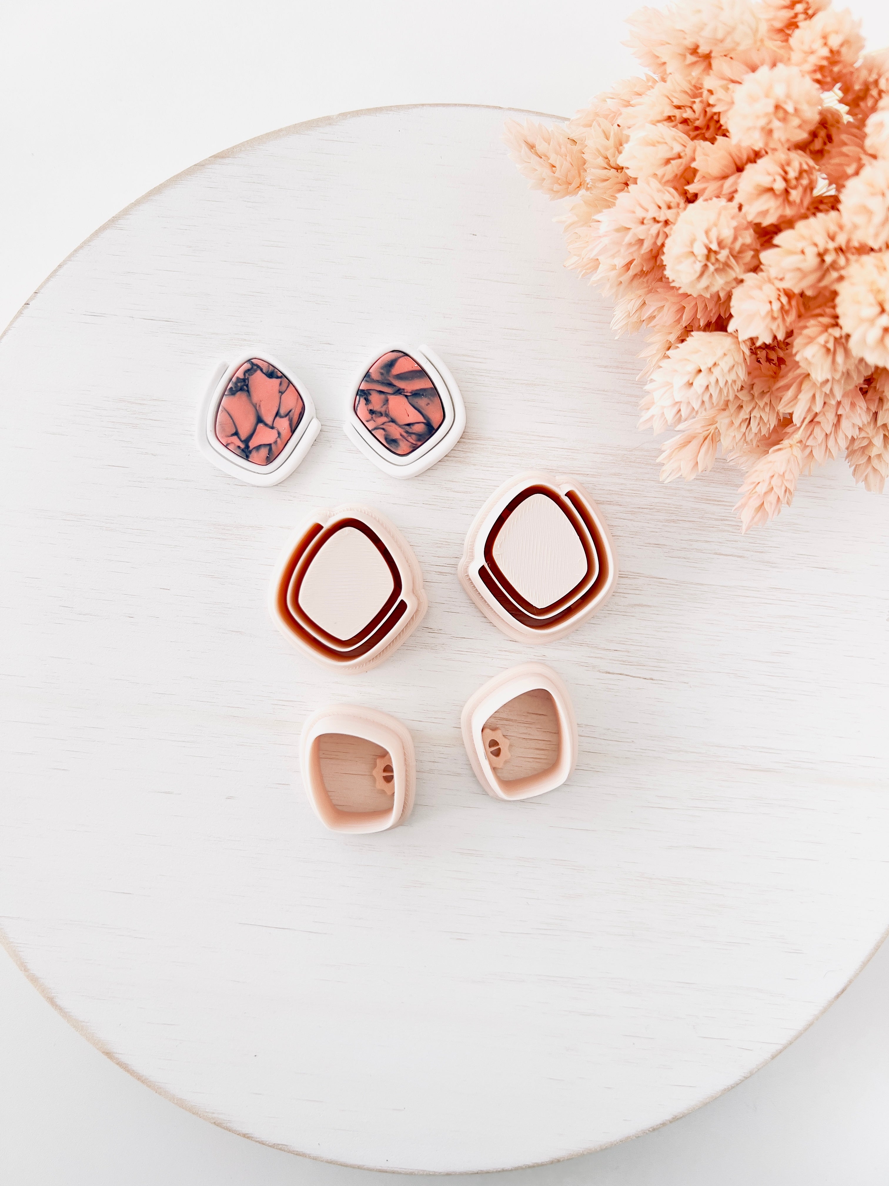High quality polymer clay cutter creating clean sharp cuts for earrings and jewelry making