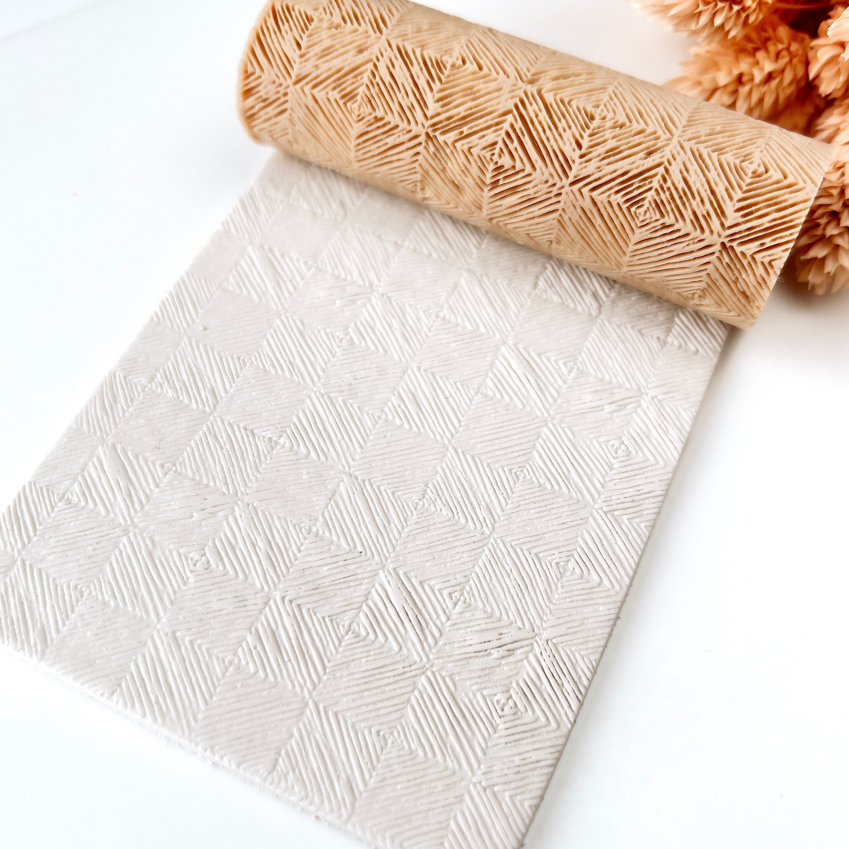polymer clay texture roller abstract geometric pattern