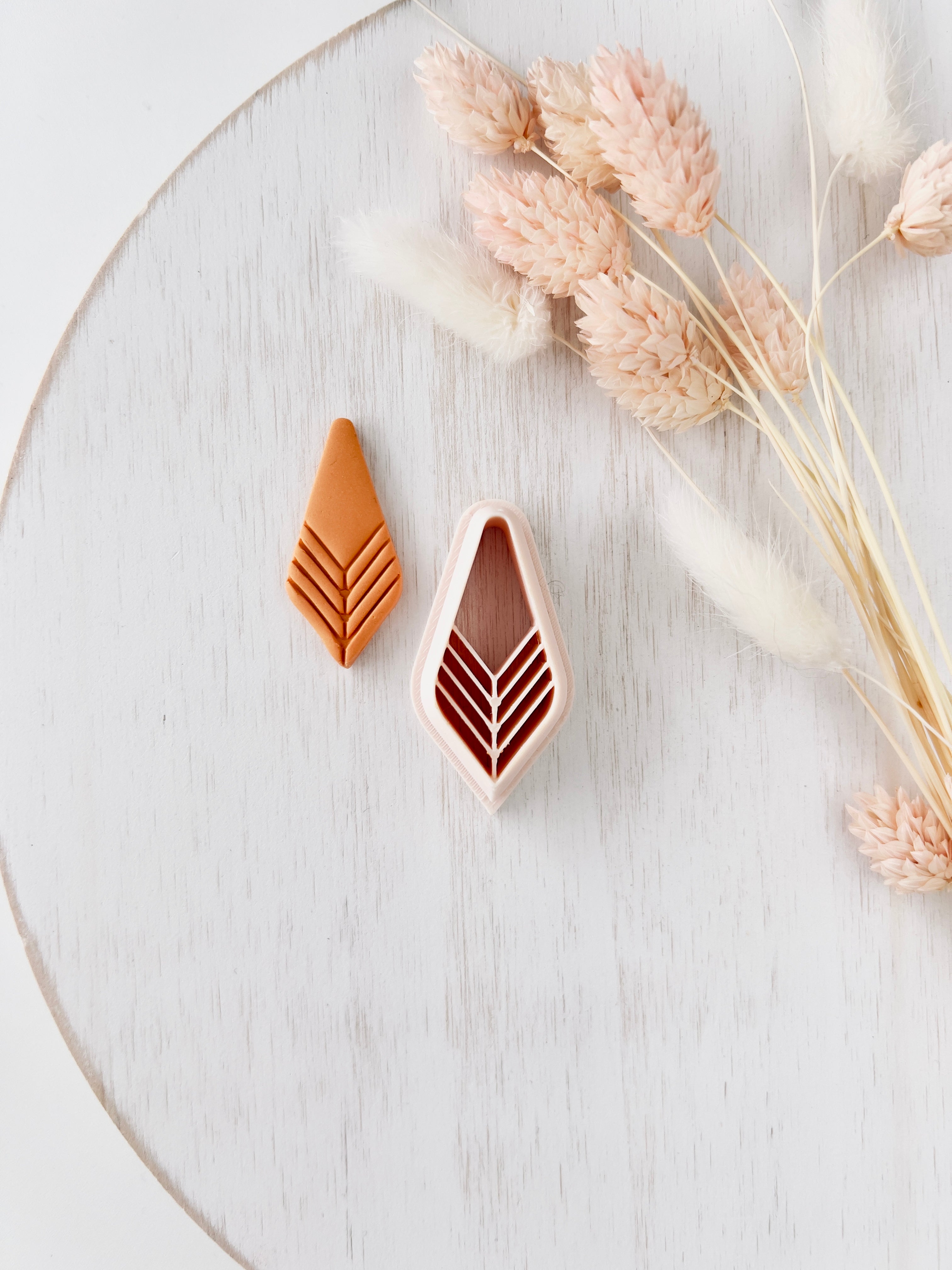 High quality polymer clay cutter creating clean sharp cuts for earrings and jewelry making